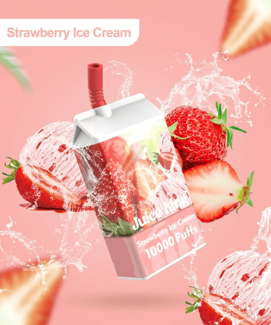 JUICE KING 10000 (SG VAPE COD)-STRAWBERRY ICE CREAM