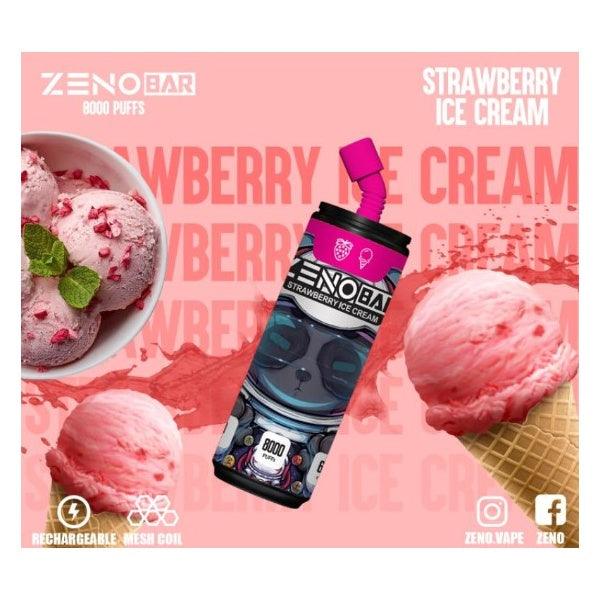 ZENO BAR 8000 (SG VAPE COD) - STRAWBERRY ICE CREAM